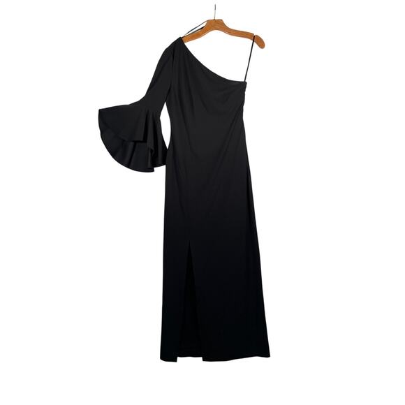 Calvin Klein Dress Women's 4 Black One-Shoulder Maxi Gown Formal Party Holiday - Picture 3 of 5